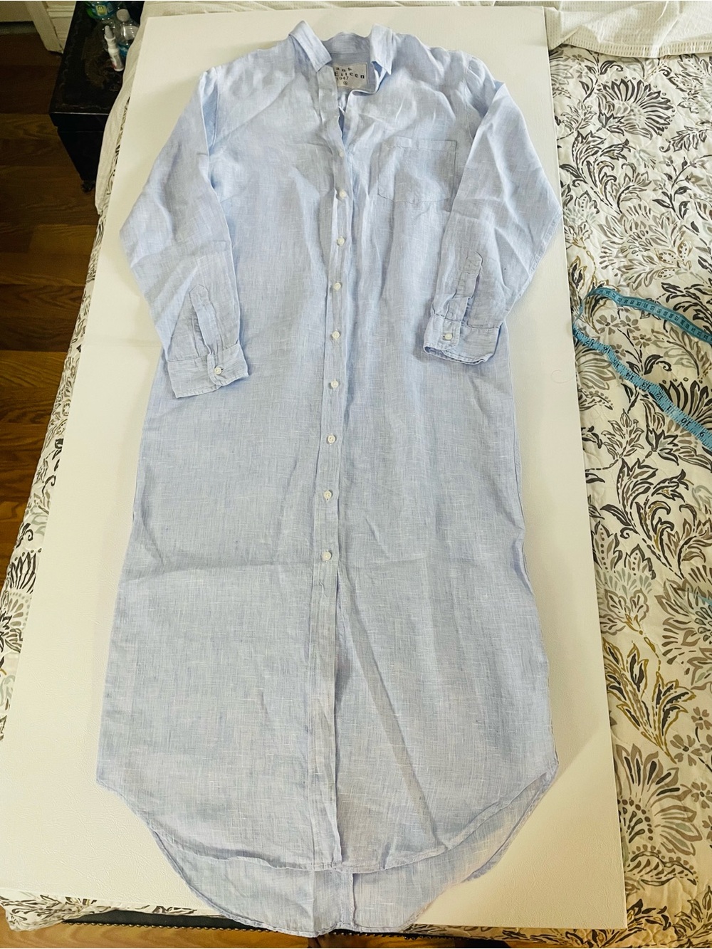 Frank & Eileen Light Blue Longline Button-Down Shirt